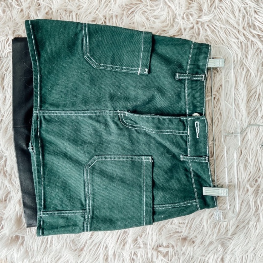 Green forever 21 skater skirt.